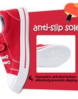 Red/Pink Single Hook and Loop Canvas Sneakers - MYSOFT