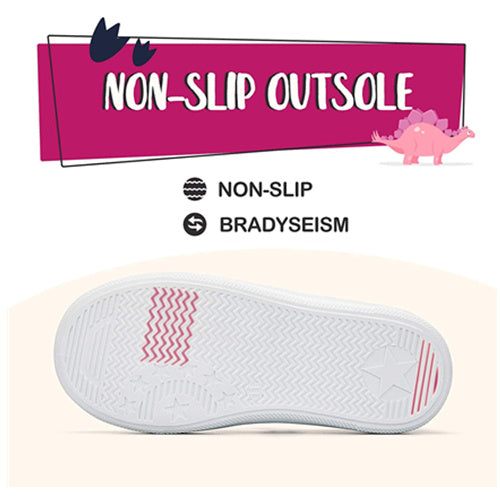 Girls Boys Slip On Lazy Toddler Canvas Sneakers Gray Dinosaur-- K KomForme