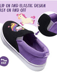 K KomForme Kid Black Unicorn Casual Canvas Shoes Size 10 Toddler Girl