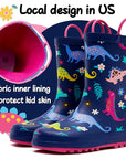 Boy&Girl Rain Boots Waterproof Purple Dinosaur - KomForme