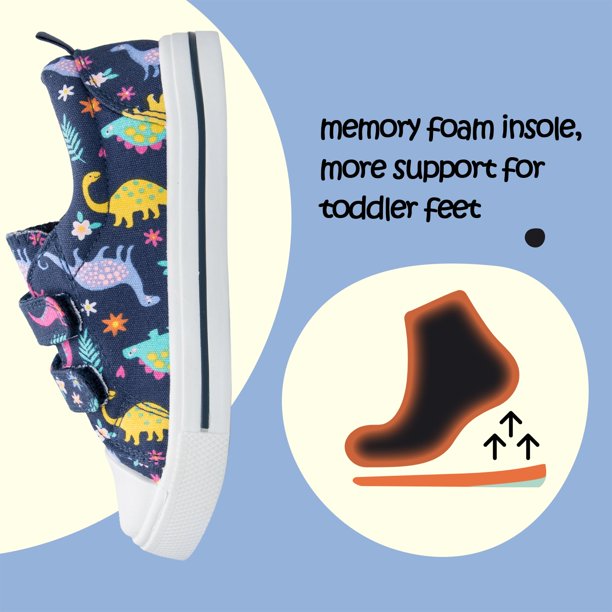K KomForme Kids Canvas Shoes Colorful Dinosaurs Size 10 Toddler Girl