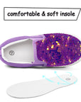 Purple Sequined Slip-On Canvas Shoes - MYSOFT