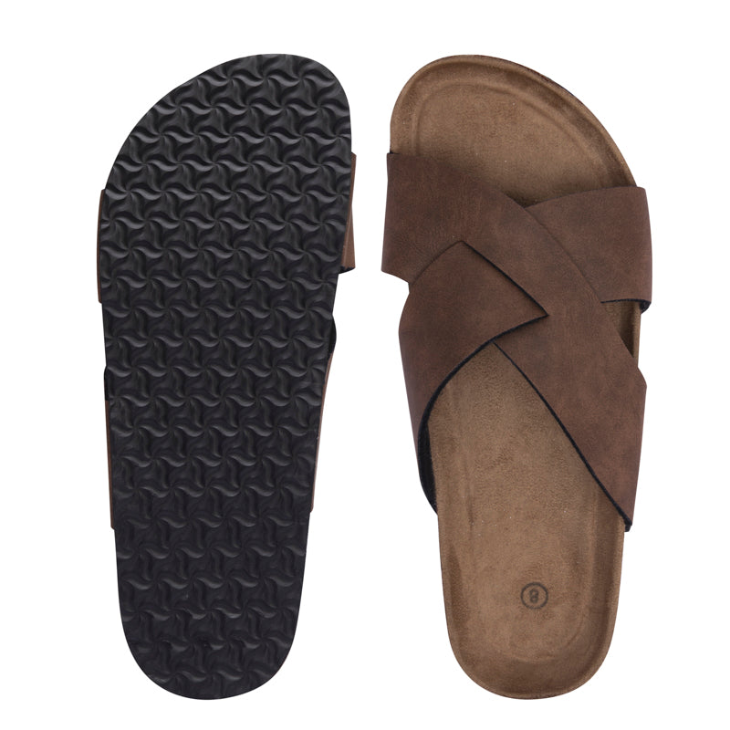 Criss-cross Leather Slippers Mysoft