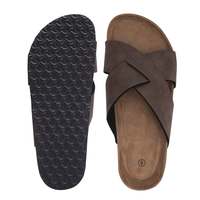 Criss-cross Leather Slippers Mysoft