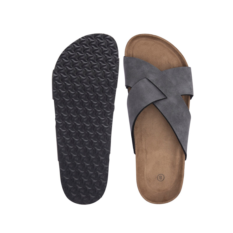 Criss-cross Leather Slippers Mysoft