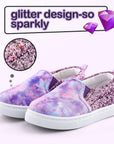 Purple Tie Dye Sequin Panel Slip-on Canvas Shoes - MYSOFT