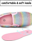 Rainbow Stripe Glitter Slip-On Espadrilles - MYSOFT