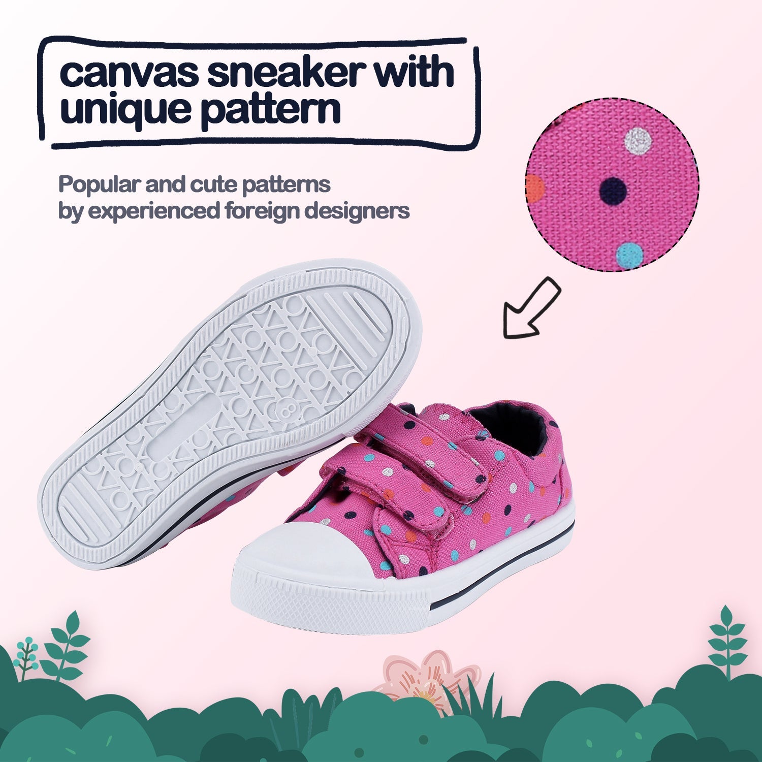 Colorful Polka Dot Soft Pink Walking Shoes - MYSOFT