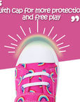 Pink Rainbow Single Hook and Loop Canvas Sneakers - MYSOFT