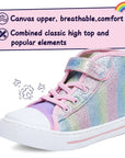 Rainbow Ombre Sequin High Top Canvas Sneakers - MYSOFT