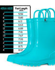 PVC Turquoise Waterproof Rubber Rain Boots - MYSOFT