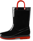 Black PVC Red Blue Handle Waterproof Rain Boots - MYSOFT