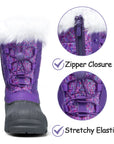 Purple Fur Collar Warm Non-Slip Snow Boots - MYSOFT