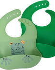 Labcosi Silicone Baby Bibs for Babies & Toddlers Set of 2, Baby Feeding Bibs for Boys and Girls