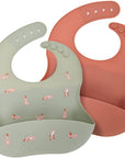 Labcosi Silicone Baby Bibs for Babies & Toddlers Set of 2, Baby Feeding Bibs for Boys and Girls