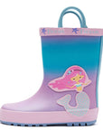 Mermaid Princess Powder Blue Gradient Rubber Rain Boots - MYSOFT