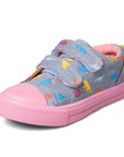 K KomForme Casual Kids Canvas Shoes Gray Dinosaur Size 4-12 (Toddler Girl)