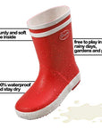 K KOMFORME SHOE Boy&Girl Rain Boots Waterproof Red - KomForme product_description.