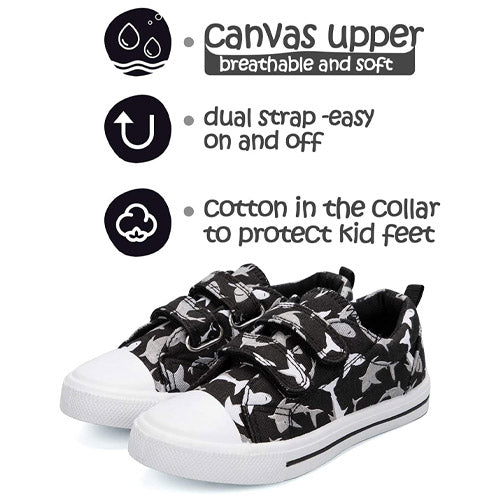 Kids  Shoes Canvas Sneakers black shark - K KomForme