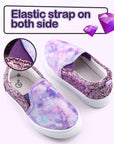 Purple Tie Dye Sequin Panel Slip-on Canvas Shoes - MYSOFT