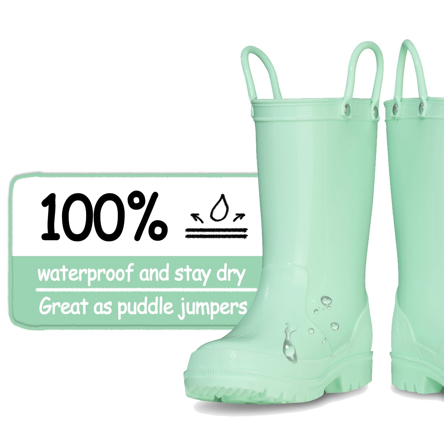 Simple And Cute Waterproof Rubber Rain Boots - MYSOFT