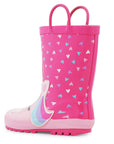 Unicorn Heart Pattern Waterproof Pink Rubber Rain Boots - MYSOFT