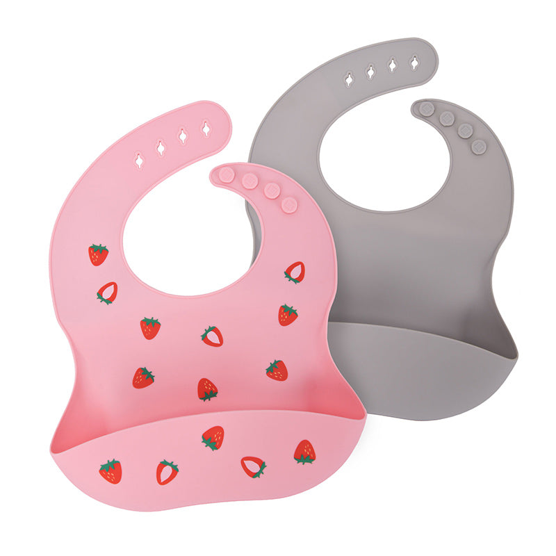 Labcosi Silicone Baby Bibs for Babies &amp; Toddlers Set of 2, Baby Feeding Bibs for Boys and Girls