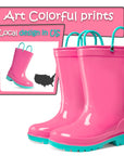 Bright Kids Rain Boots with Handle - MYSOFT