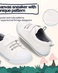 K KomForme Toddler Shoes Boys Girls White Canvas Sneakers