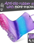 Kids Girls Light Rain Boots Solid Glitter Purple Blue with Led - KKOMFORME