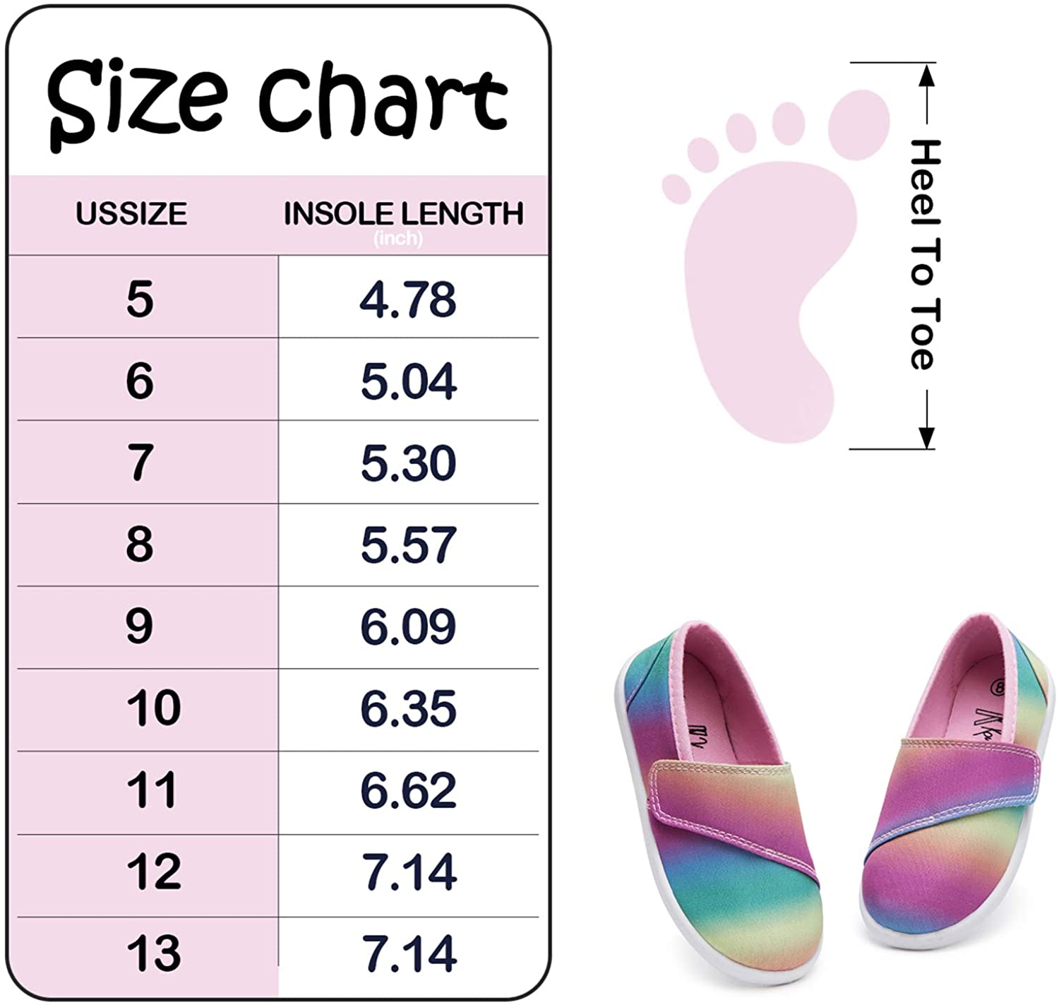 K KomForme Toddler Girls Sneakers Slip On Moccasins Casual Canvas Shoes Kid&#39;s Lazy Loafers Shoes