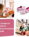 K KomForme Toddler Girls Sneakers Slip On Moccasins Casual Canvas Shoes Kid's Lazy Loafers Shoes