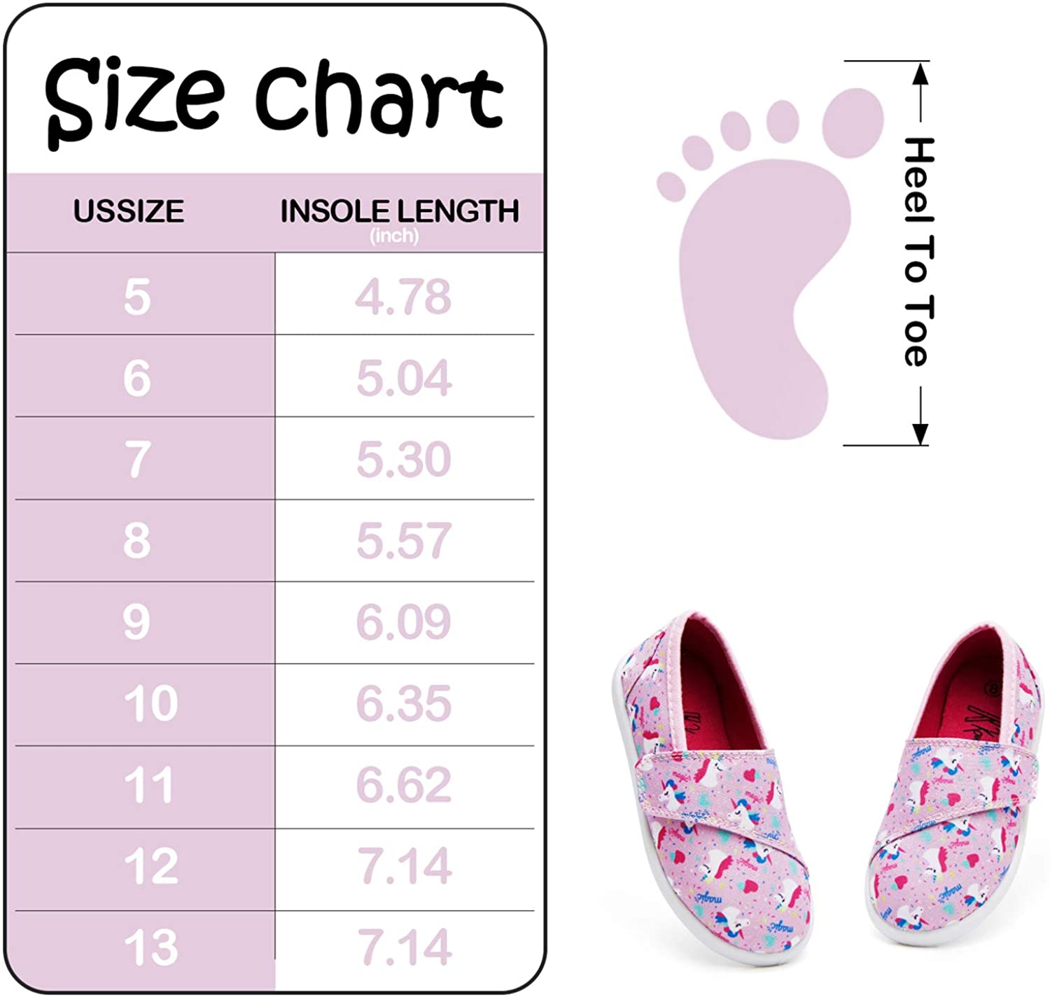K KomForme Toddler Girls Sneakers Slip On Moccasins Casual Canvas Shoes Kid&#39;s Lazy Loafers Shoes