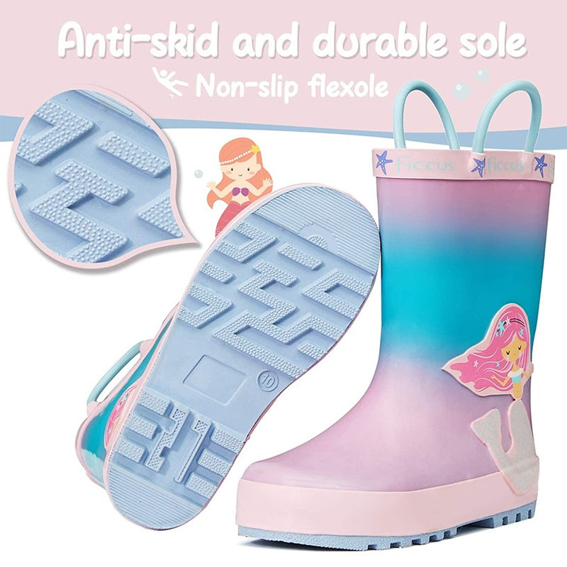 Boy&Girl Rain Boots Waterproof Princess Mermaid - KomForme