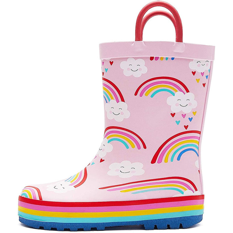Boy&amp;Girl Rain Boots Waterproof Rainbow Cloud - KomForme