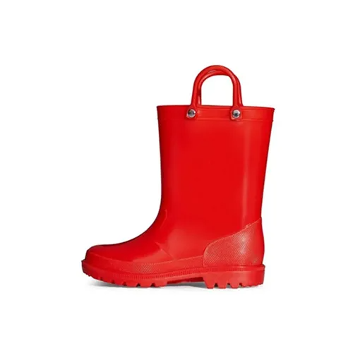 Kids Girls Light Rain Boots Solid Red - KKOMFORME