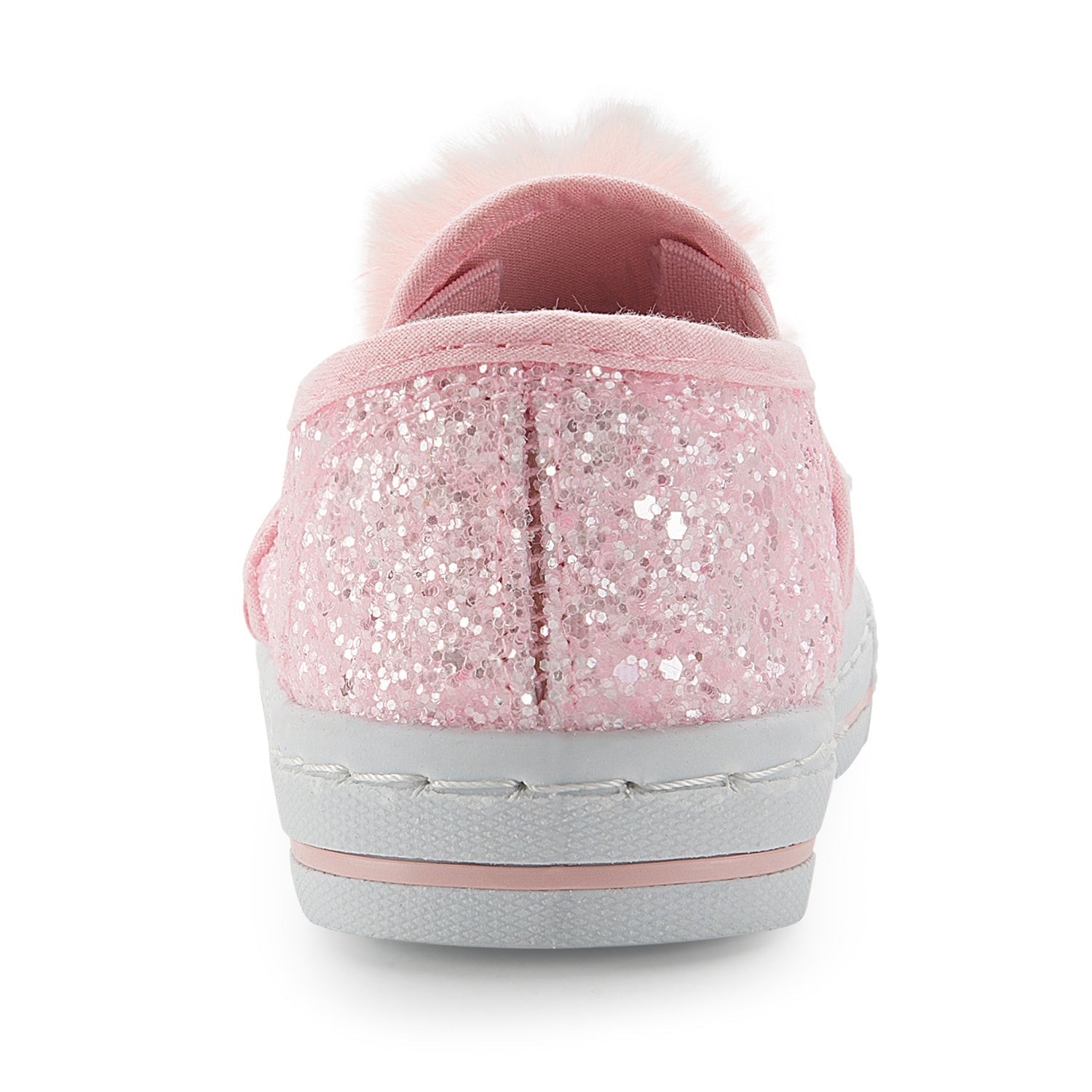 Pink Shiny Pom Pom Slip On Espadrilles - MYSOFT