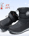 Black/Blue Winter Outdoor Waterproof Snow Boots - MYSOFT