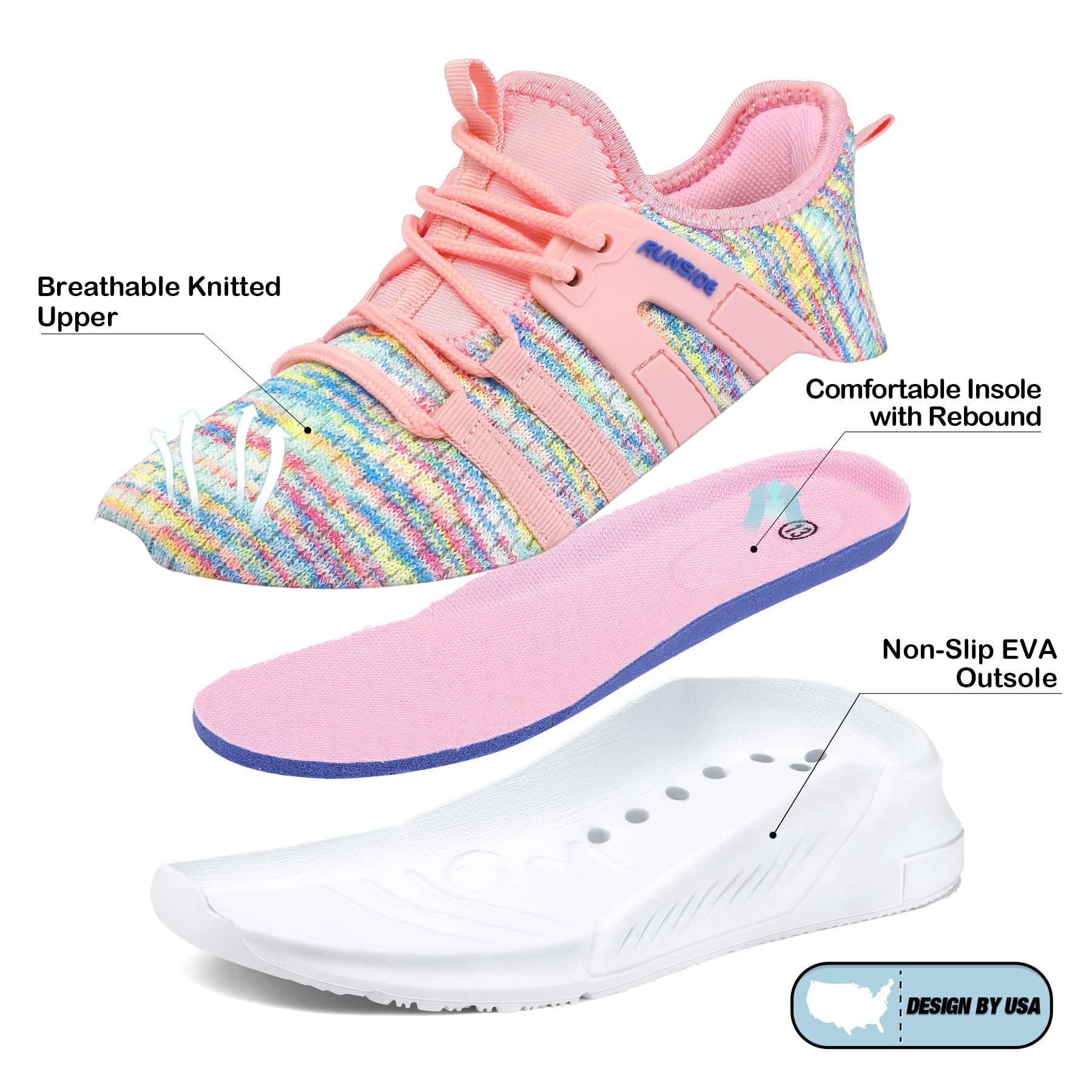 Lightweight Kids Knit Sports Shoes in Colorful