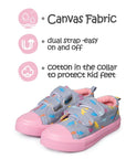 K KomForme Casual Kids Canvas Shoes Gray Dinosaur Size 4-12 (Toddler Girl)