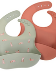 Labcosi Silicone Baby Bibs for Babies & Toddlers Set of 2, Baby Feeding Bibs for Boys and Girls