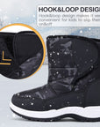 Navy Fur Lined Waterproof Snow Boots - MYSOFT