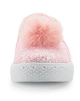 Pink Shiny Pom Pom Slip On Espadrilles - MYSOFT