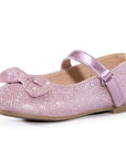 Silver/Purple Sequined Mary Jane with Bow Tie - MYSOFT