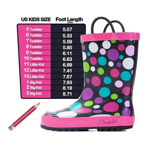 Kids Girl Boy Rain Boots Colorful Dots - KKOMFORME