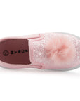 Pink Shiny Pom Pom Slip On Espadrilles - MYSOFT