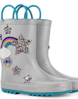 Rainbow Glitter Stars Waterproof Rubber Rain Boots - MYSOFT