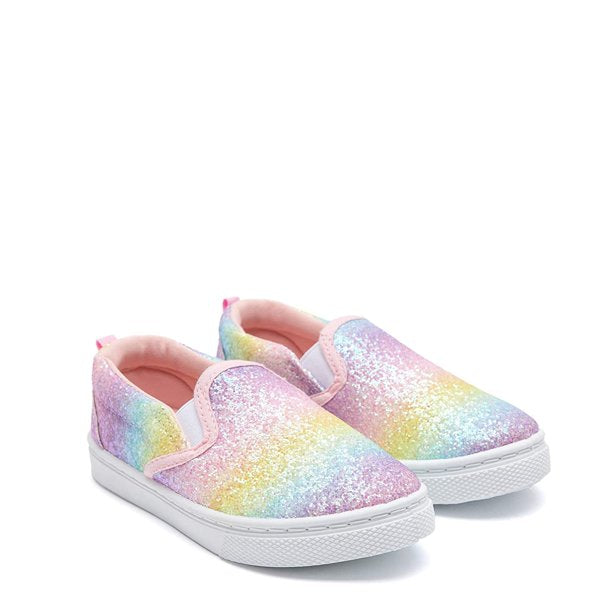 K KomForme Kids Colorful Glitter Casual Canvas Shoes Size 6 Toddler Girl