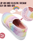 Colorful Stripe Glitter Slip-On Espadrilles