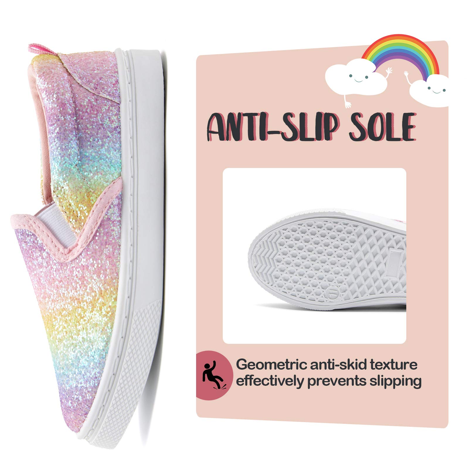 Colorful Stripe Glitter Slip-On Espadrilles